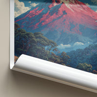 Taranaki Poster - New Zealand Travel Art - Red Peak Summit Gallery Art