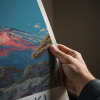 Taranaki Poster New Zealand Travel Print Mountainous Summit Home Art