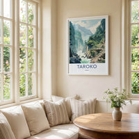 TAROKO Poster - Taiwan Framed Print - Towering Cliffs River Framed Decor