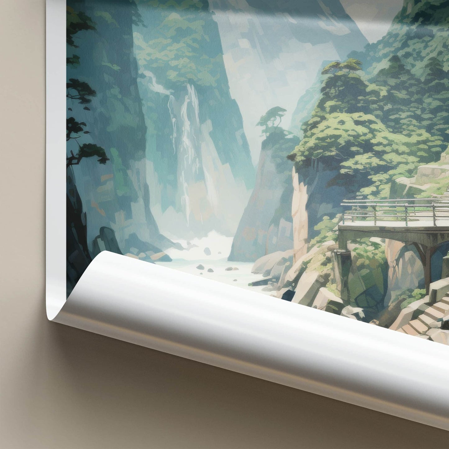 TAROKO Poster - Taiwan Framed Print - Towering Cliffs River Framed Decor