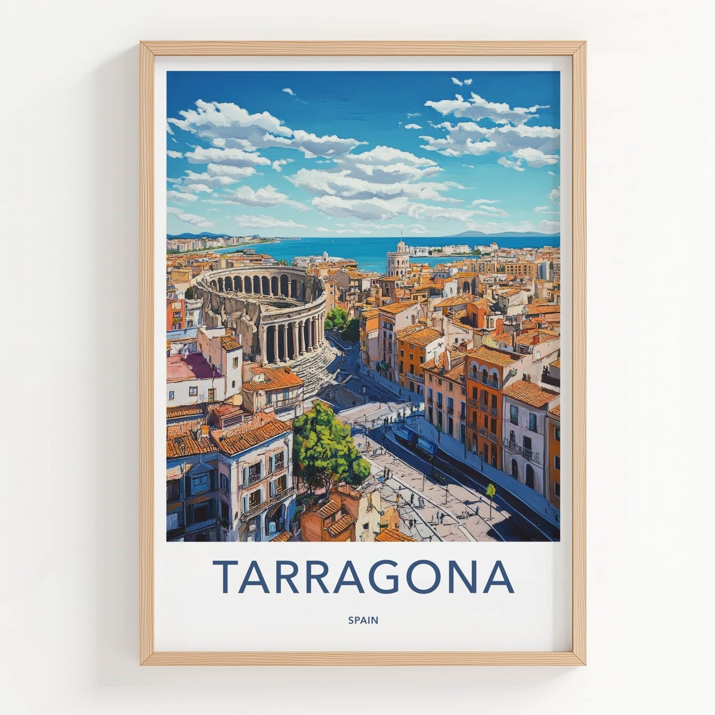 Tarragona Poster - Spain Art Print - Ancient Roman Overlook Wall Decor