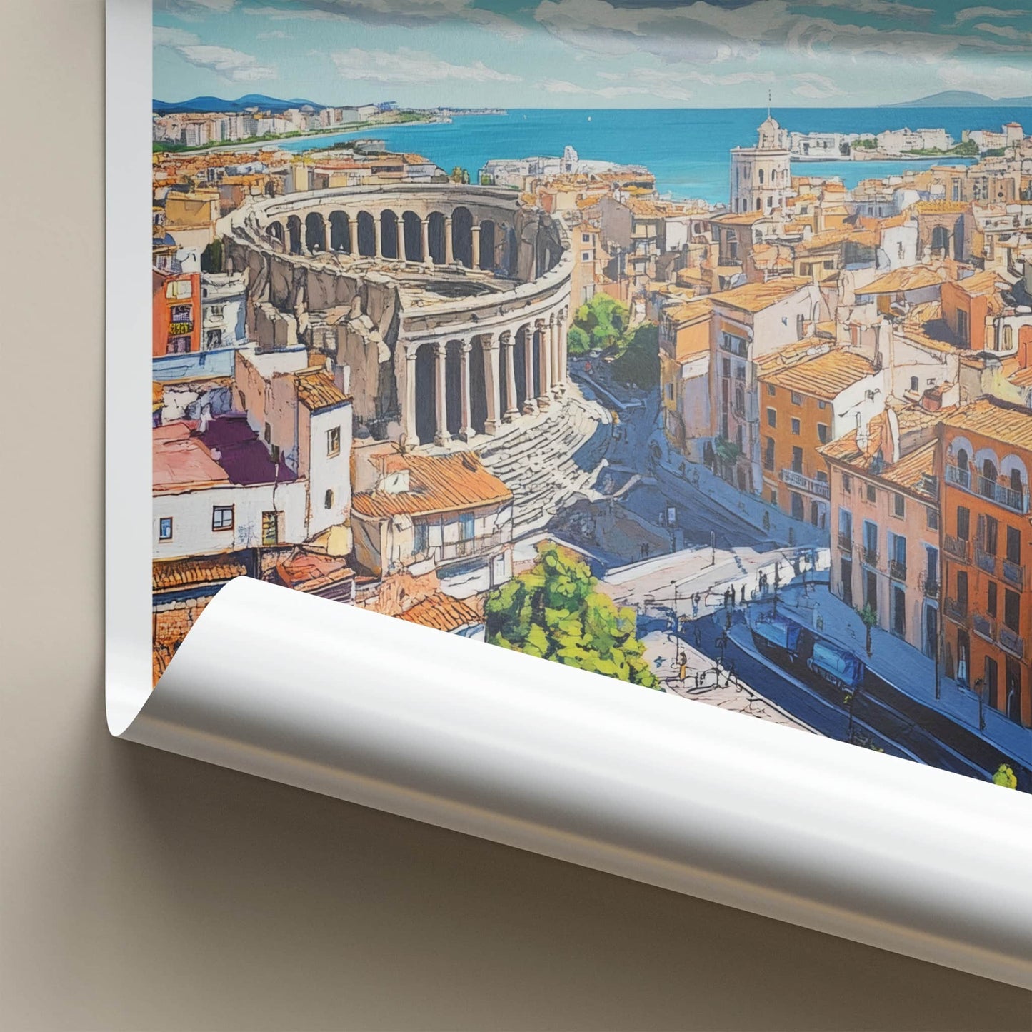 Tarragona Poster - Spain Art Print - Ancient Roman Overlook Wall Decor