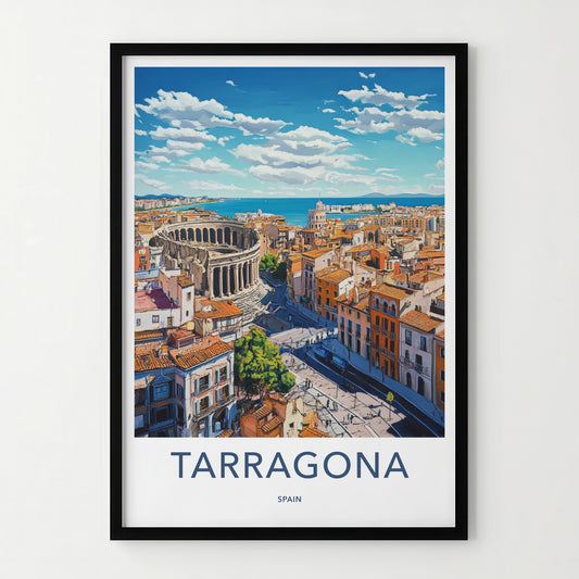 Tarragona Poster - Spain Art Print - Ancient Roman Overlook Wall Decor