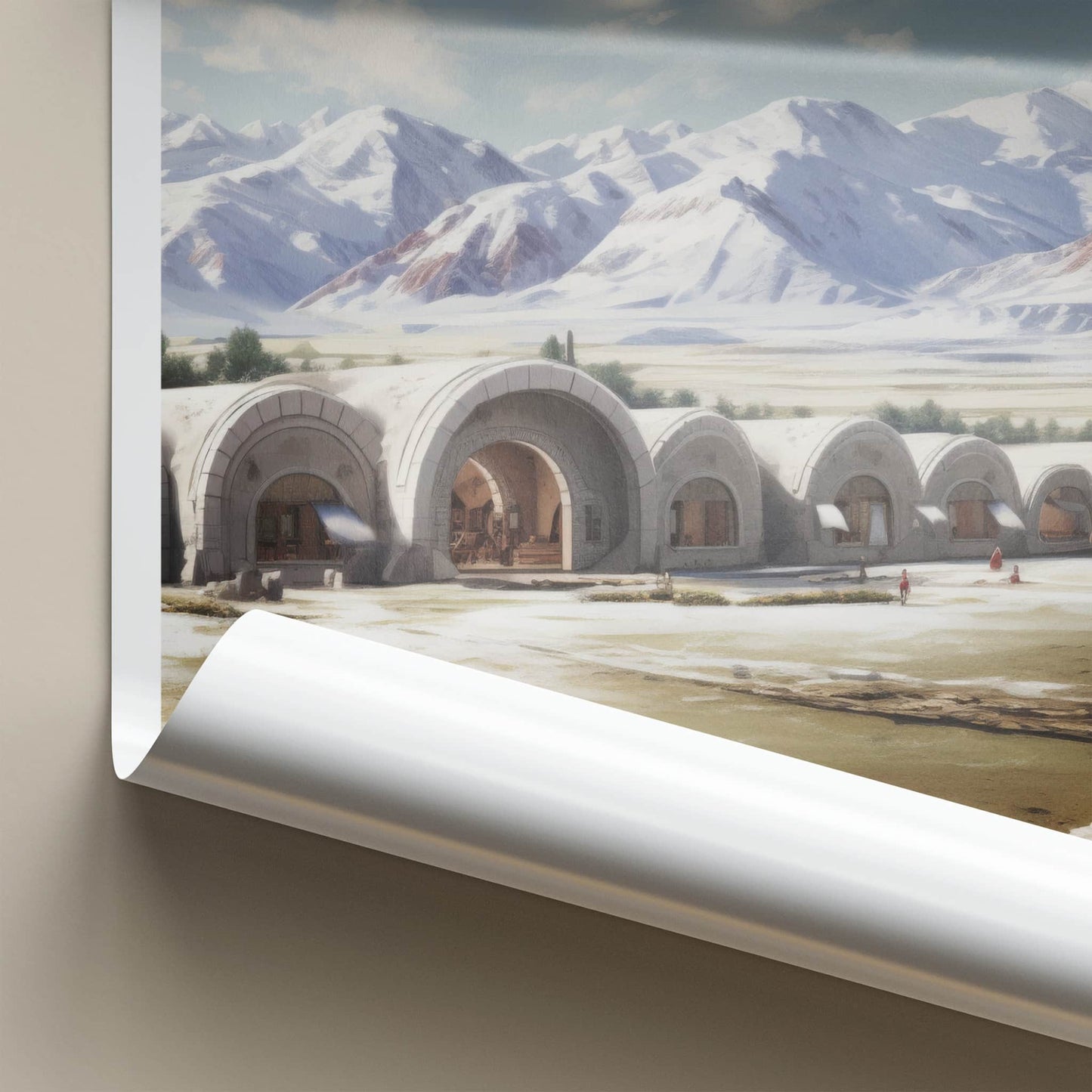 Tash Rabat Poster - Kyrgyzstan Travel Art - Arched Stone Caravanserai Home Decor