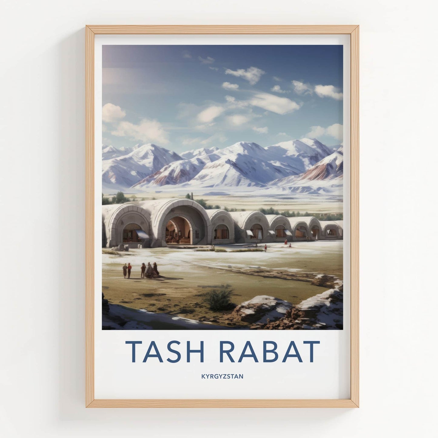 Tash Rabat Poster - Kyrgyzstan Travel Art - Arched Stone Caravanserai Home Decor