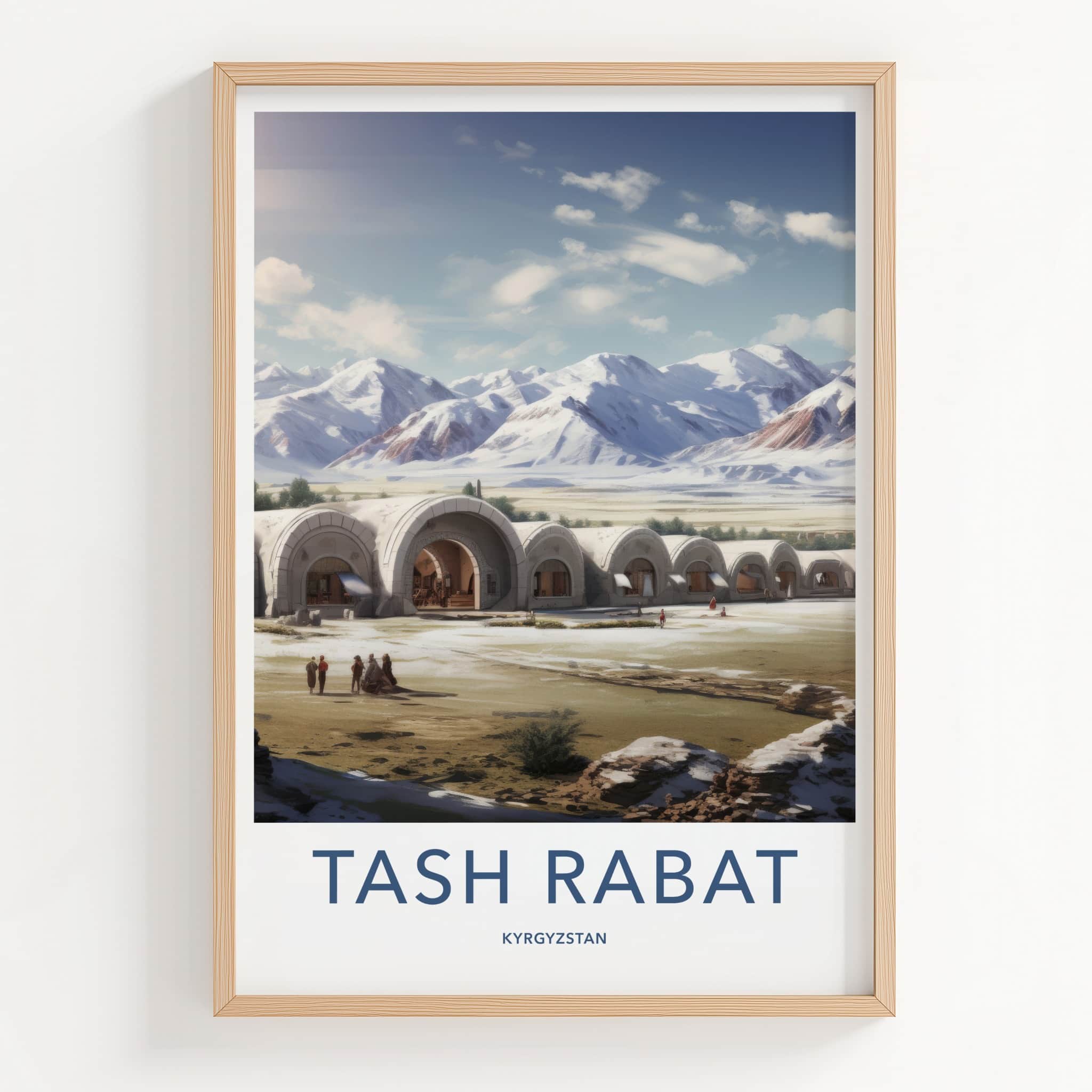 Tash Rabat Poster - Kyrgyzstan Travel Art - Arched Stone Caravanserai Home Decor