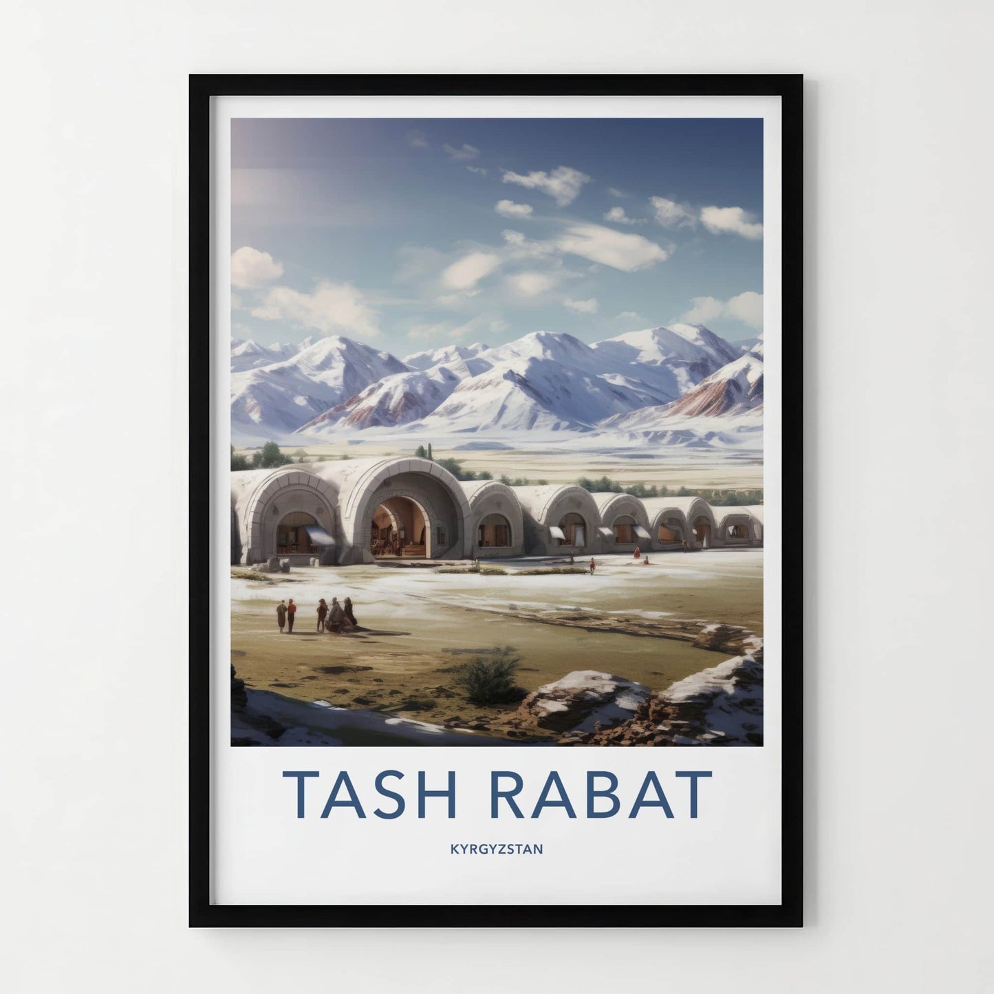 Tash Rabat Poster - Kyrgyzstan Travel Art - Arched Stone Caravanserai Home Decor