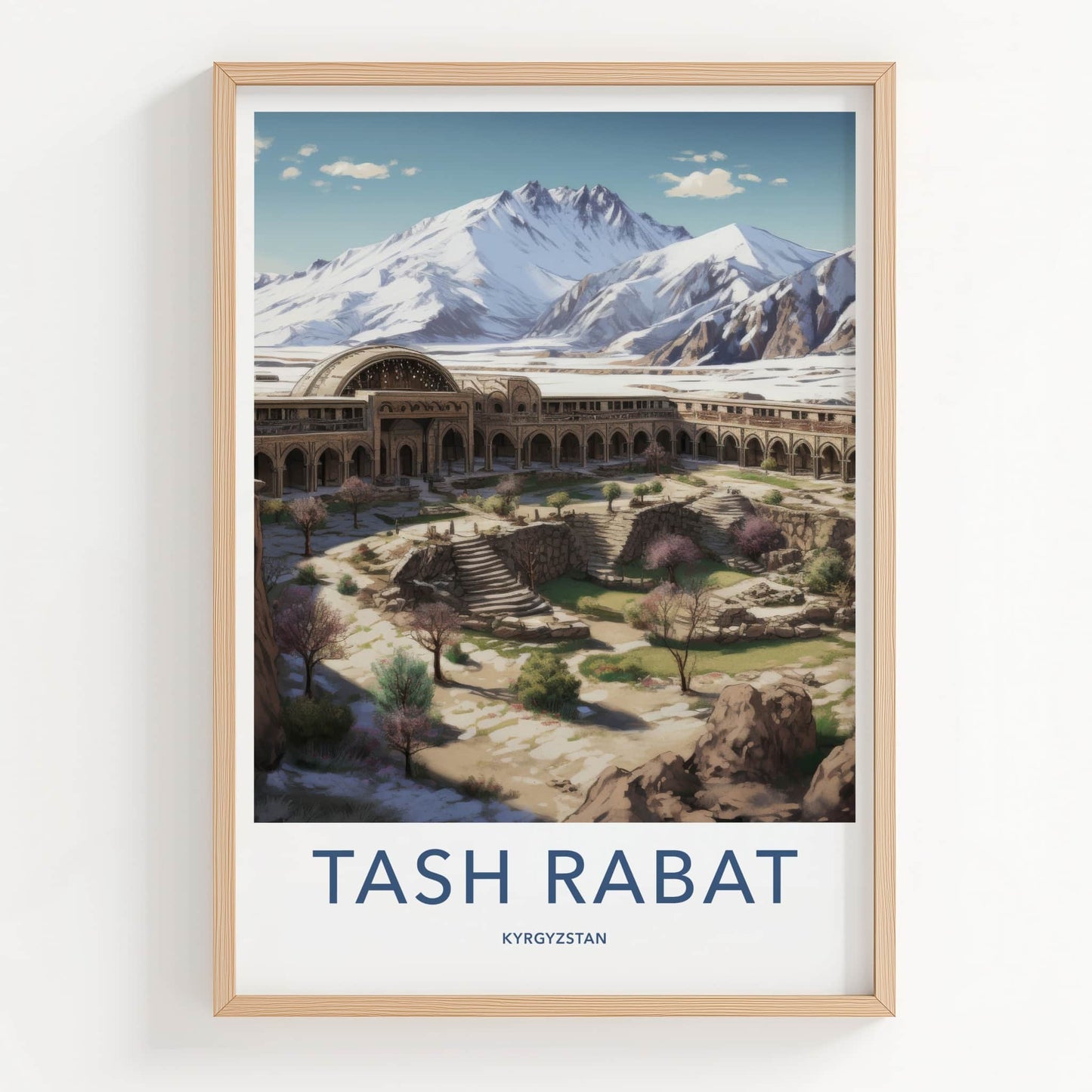 Tash Rabat Poster - Kyrgyzstan Wall Art - Ancient Caravanserai Mountains Gift