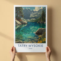 Tatry Wysokie Poster - Poland Travel Art - Clear Mountain Lake Home Decor