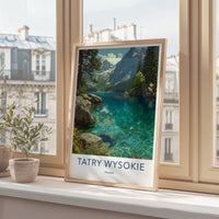 Tatry Wysokie Poster - Poland Travel Art - Turquoise Mountain Lake Home Decor