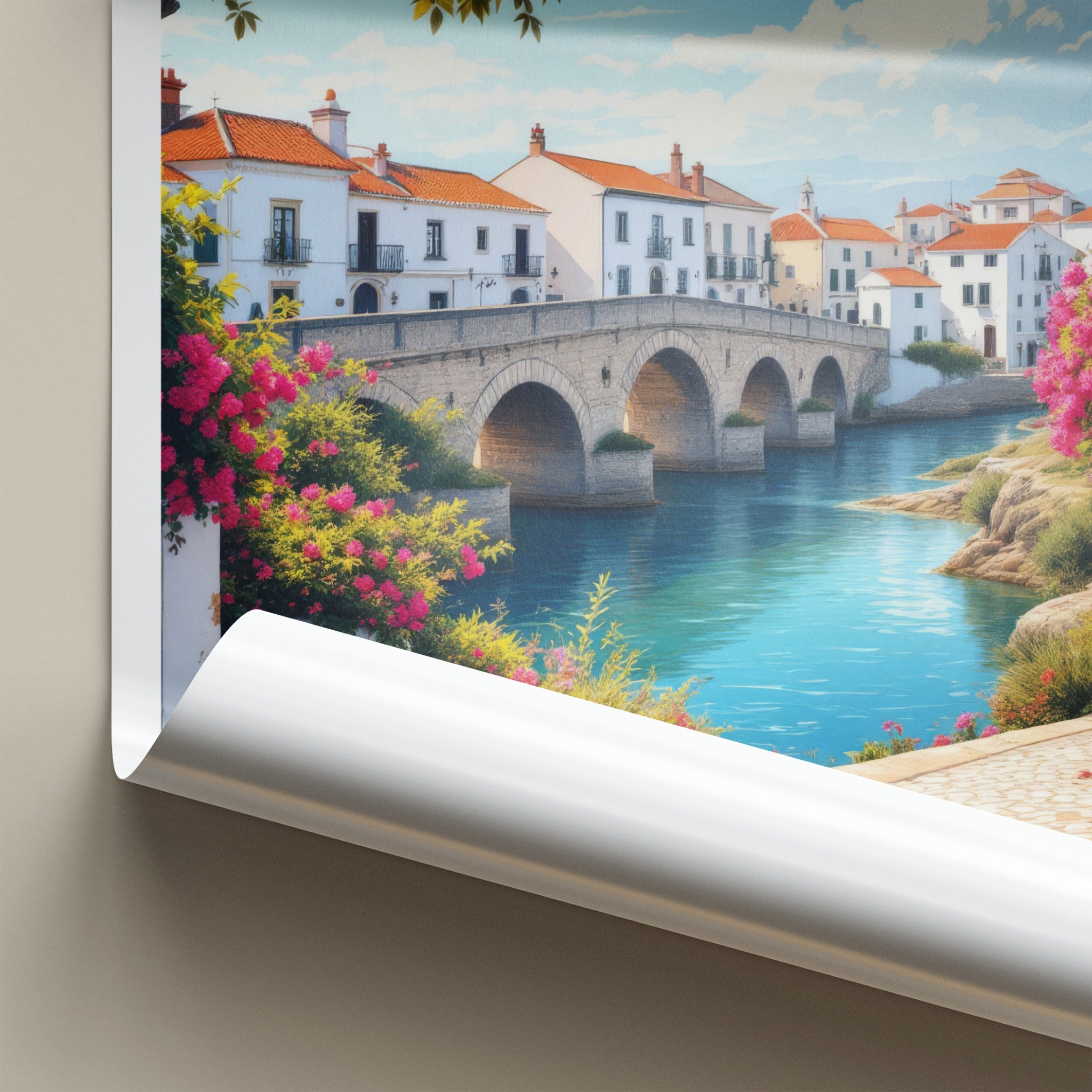 Tavira Poster - Portugal Art Print - Historic Stone Bridge Wall Decor