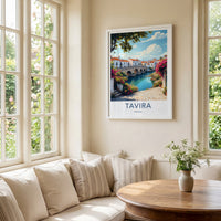 Tavira Poster - Portugal Art Print - Historic Stone Bridge Wall Decor
