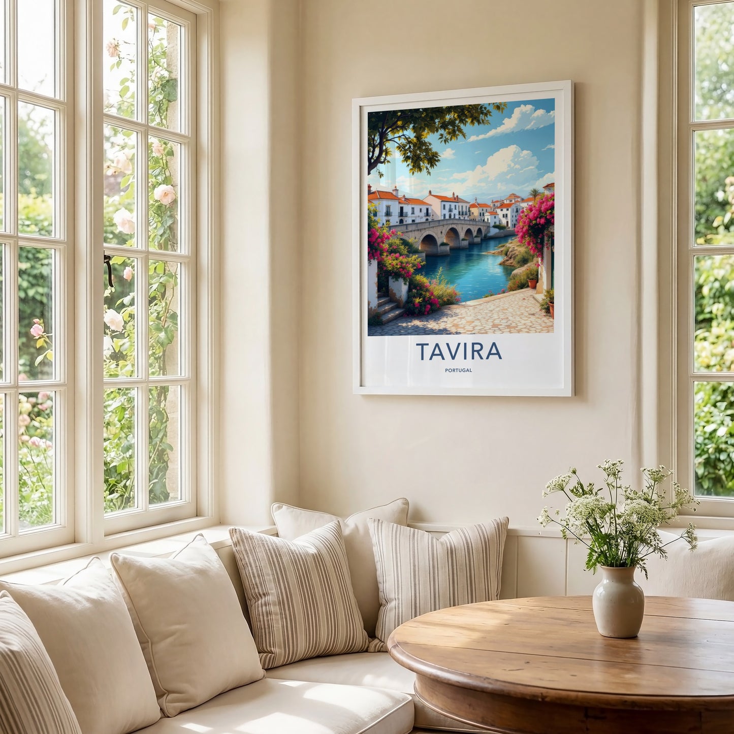 Tavira Poster - Portugal Art Print - Historic Stone Bridge Wall Decor