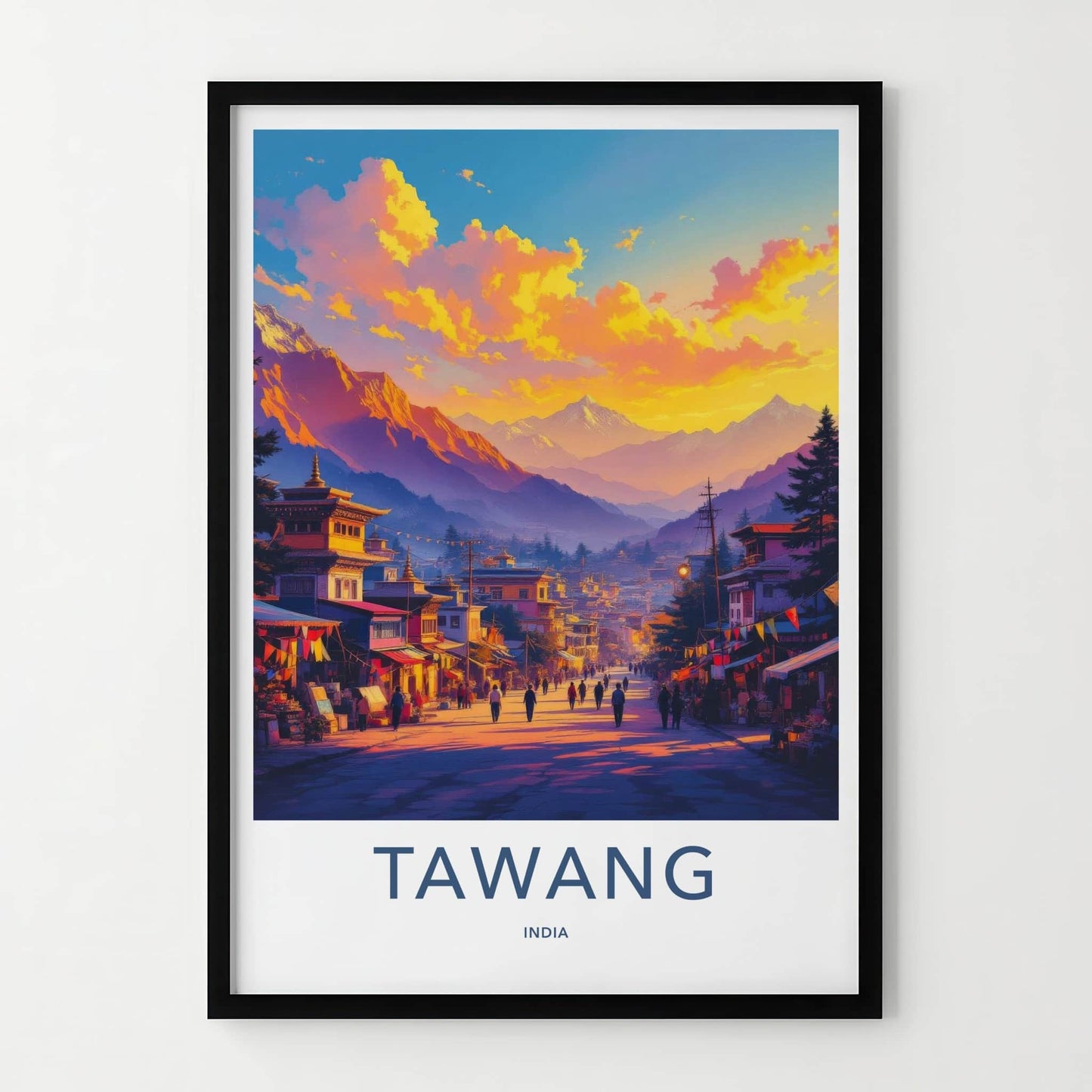 Tawang Poster - India Art Print - Arunachal Pradesh Buddhist Wall Decor