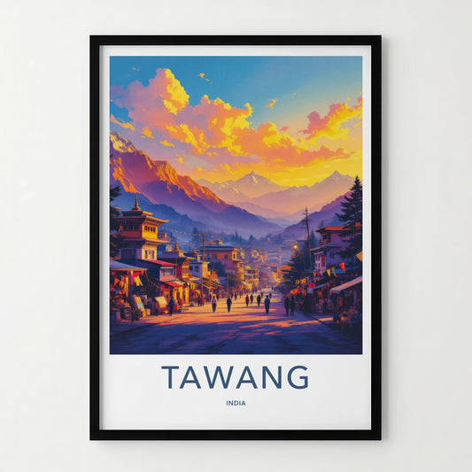 Tawang Poster - India Art Print - Arunachal Pradesh Buddhist Wall Decor