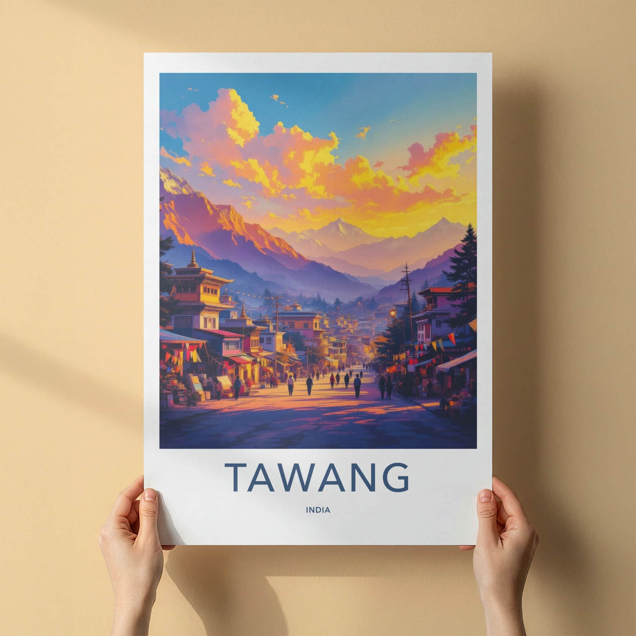 Tawang Poster - India Art Print - Arunachal Pradesh Buddhist Wall Decor