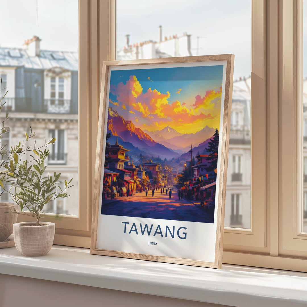 Tawang Poster - India Art Print - Arunachal Pradesh Buddhist Wall Decor