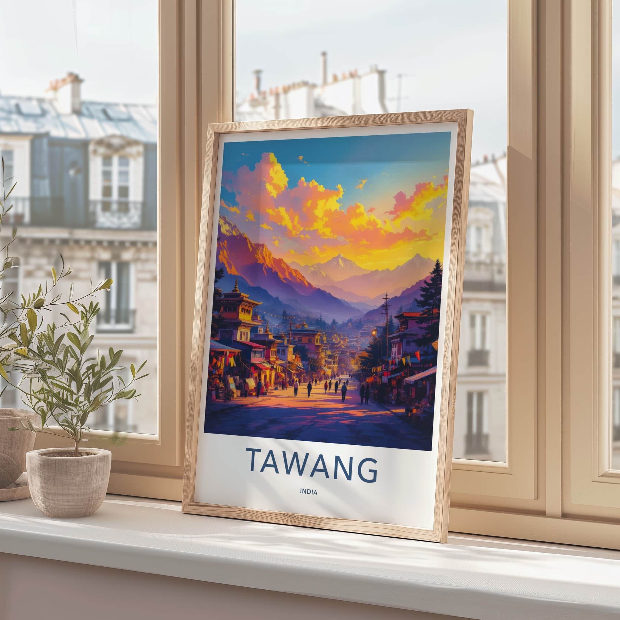 Tawang Poster - India Art Print - Arunachal Pradesh Buddhist Wall Decor