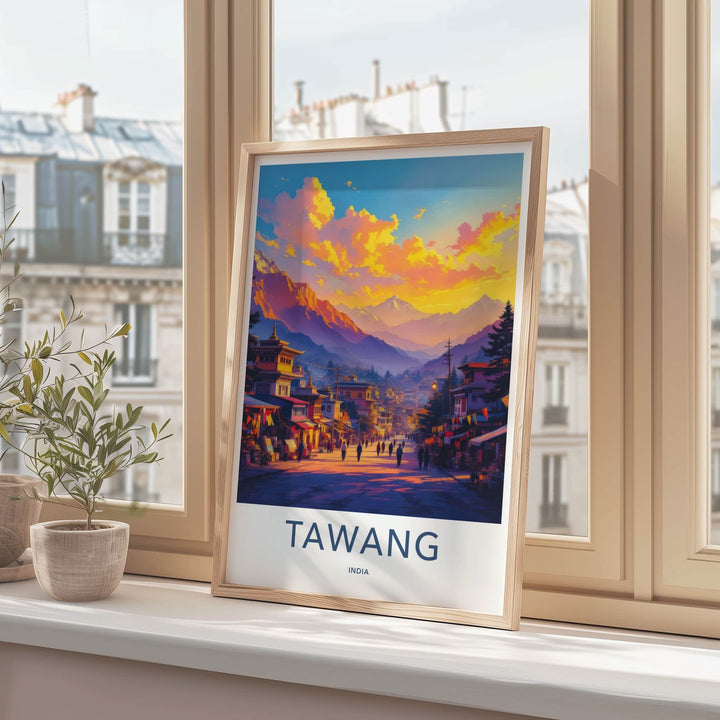 Tawang Poster - India Art Print - Arunachal Pradesh Buddhist Wall Decor