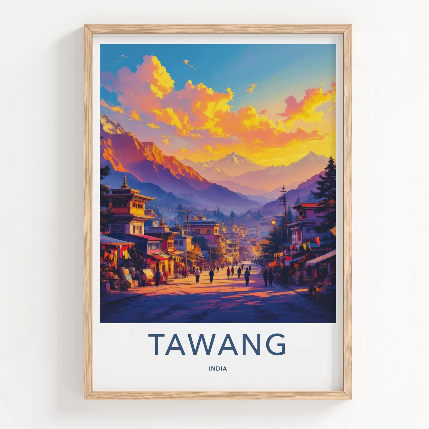 Tawang Poster - India Art Print - Arunachal Pradesh Buddhist Wall Decor