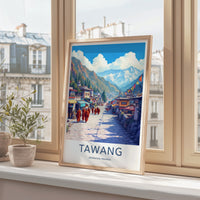 Tawang Poster - India Art Print - Arunachal Pradesh Monks Village Decor