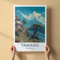 Tawang Poster - India Arunachal Pradesh Monastery Trees Wall Art