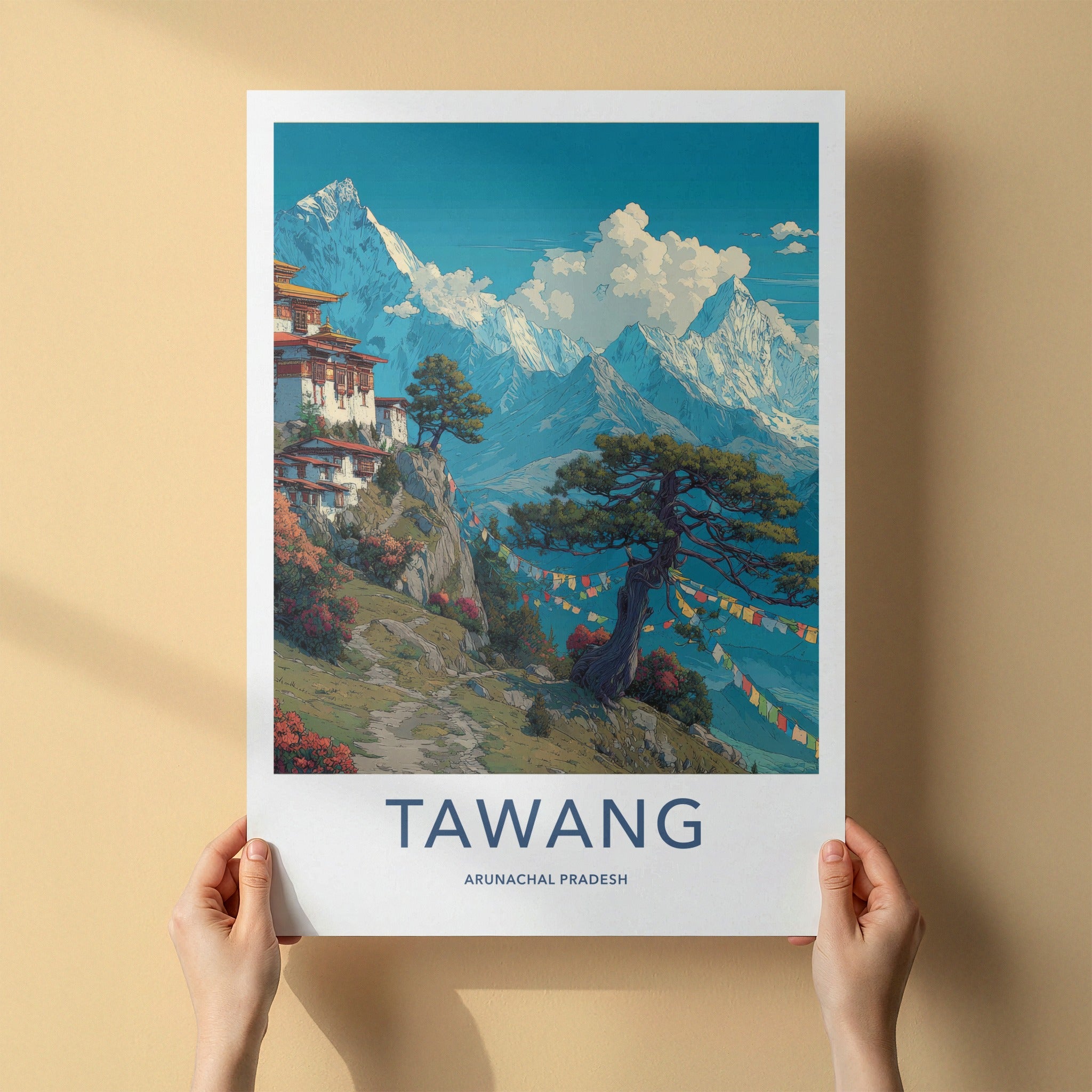 Tawang Poster - India Arunachal Pradesh Monastery Trees Wall Art