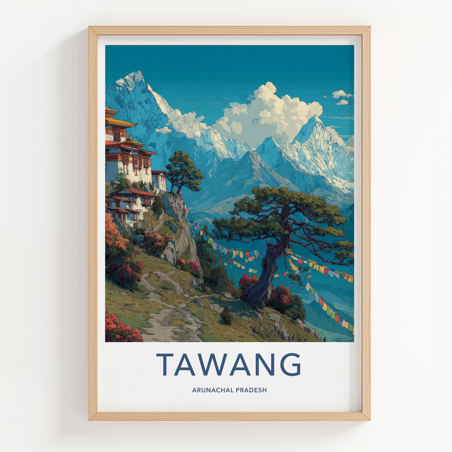 Tawang Poster - India Arunachal Pradesh Monastery Trees Wall Art