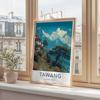 Tawang Poster - India Arunachal Pradesh Monastery Trees Wall Art