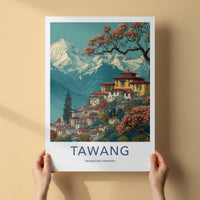 Tawang Poster - India Travel Art - Arunachal Pradesh Monastery Home Decor