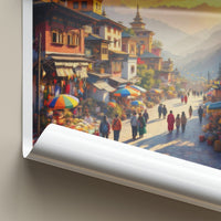 Tawang Poster - India Wall Art - Arunachal Pradesh Lively Street Market Gift