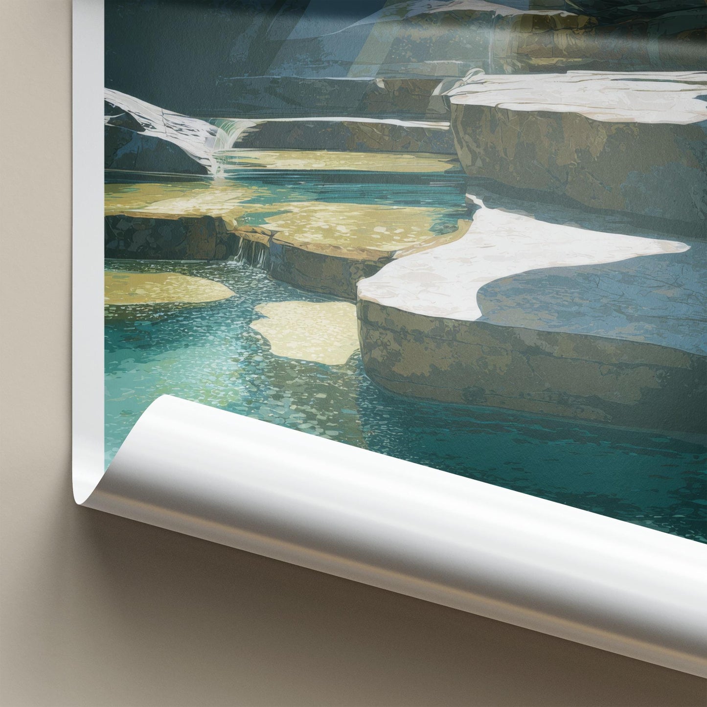 Tayangban Cave Poster - Philippines Travel Art - Sunlit Cave Pools Home Decor