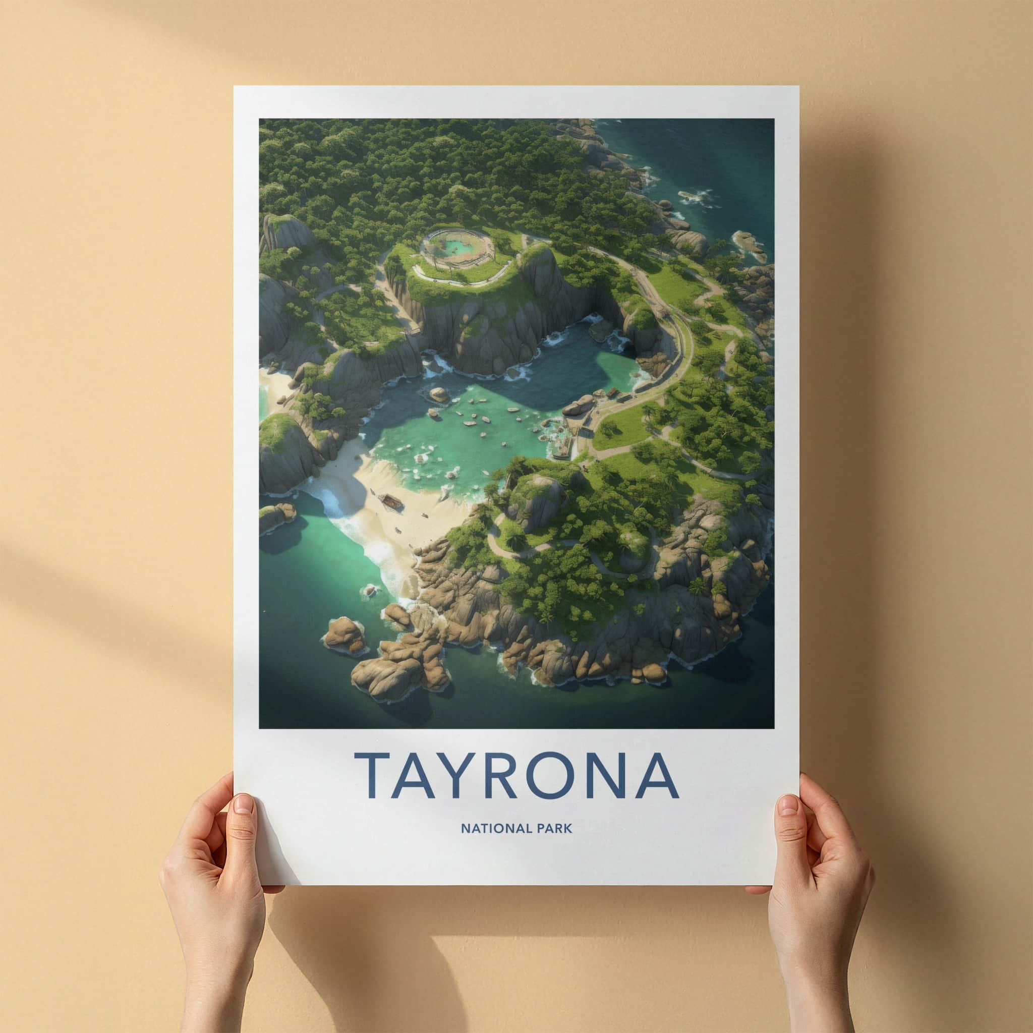 Tayrona National Park Poster - Colombia Wall Art - Circular Lagoon Overlook Gift
