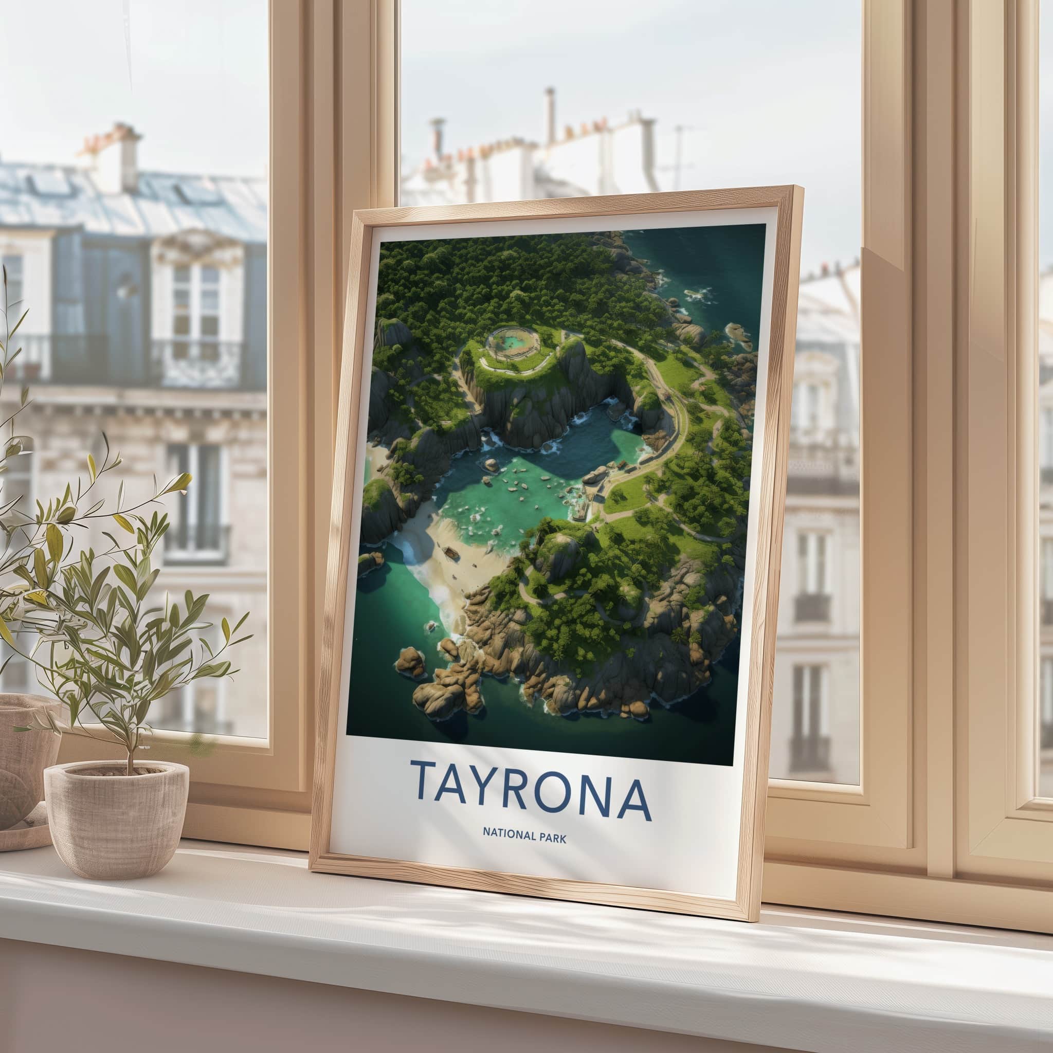 Tayrona National Park Poster - Colombia Wall Art - Circular Lagoon Overlook Gift