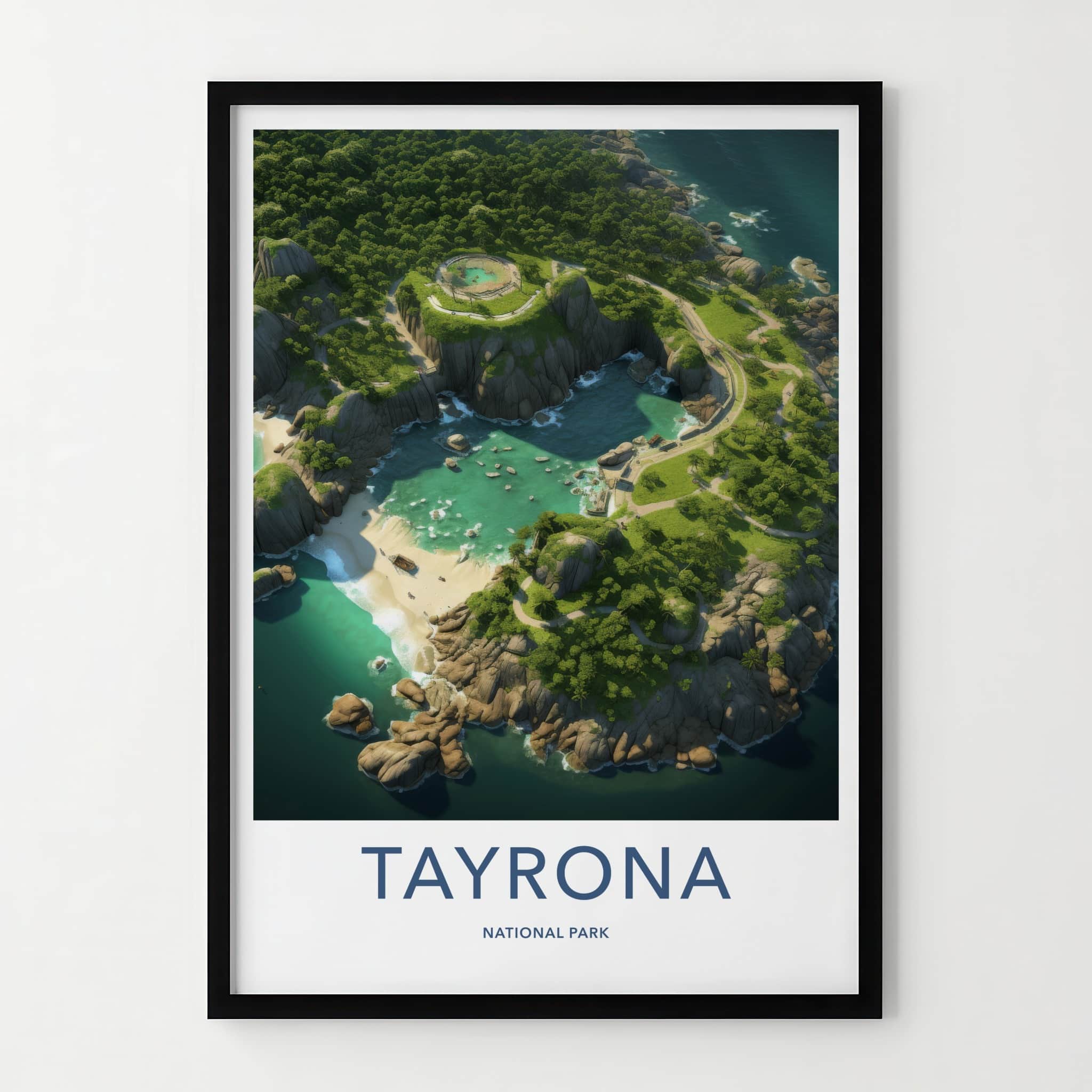 Tayrona National Park Poster - Colombia Wall Art - Circular Lagoon Overlook Gift