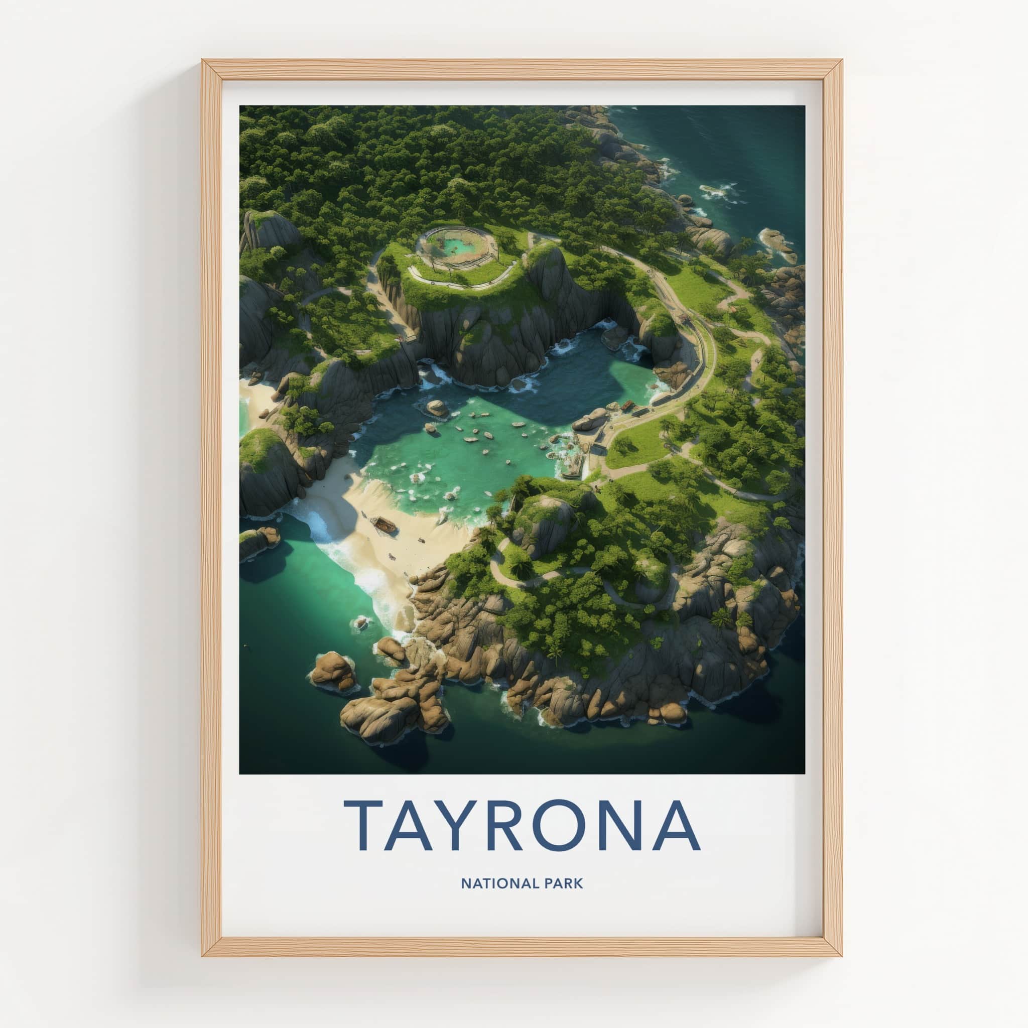 Tayrona National Park Poster - Colombia Wall Art - Circular Lagoon Overlook Gift