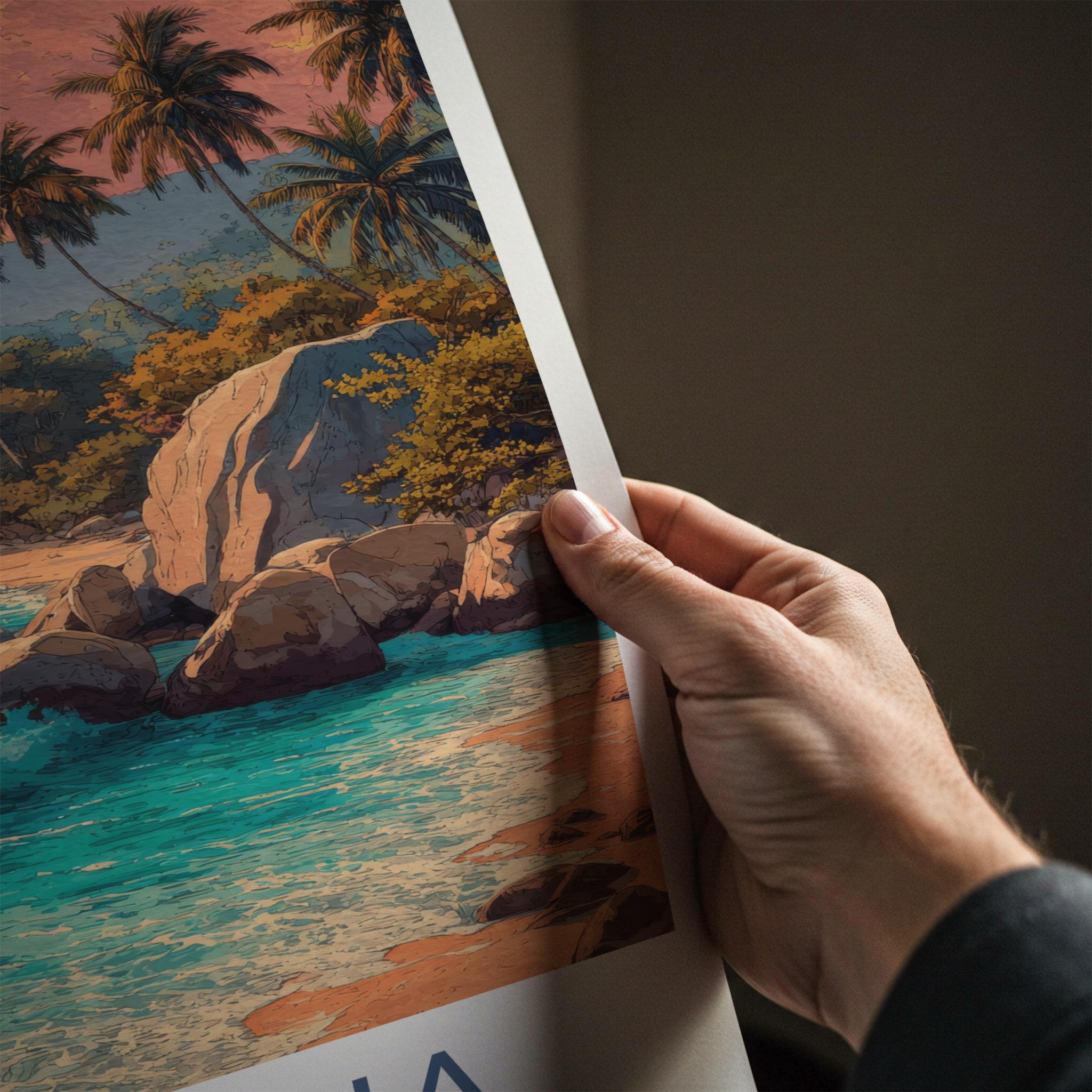 Tayrona Poster - Colombia Framed Print - Palm Beach Sunset Lounge Decor
