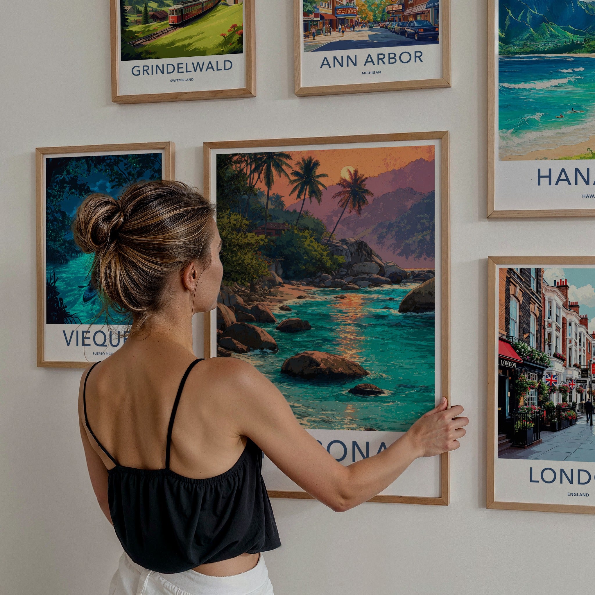 Tayrona Poster - Colombia Palm Trees Sunset Wall Decor