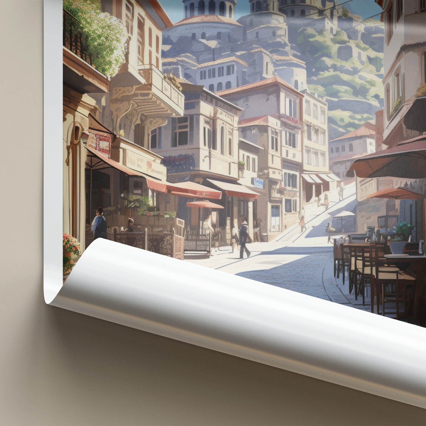 Tbilisi Poster - Georgia Travel Art - Hillside village Street Home Decor