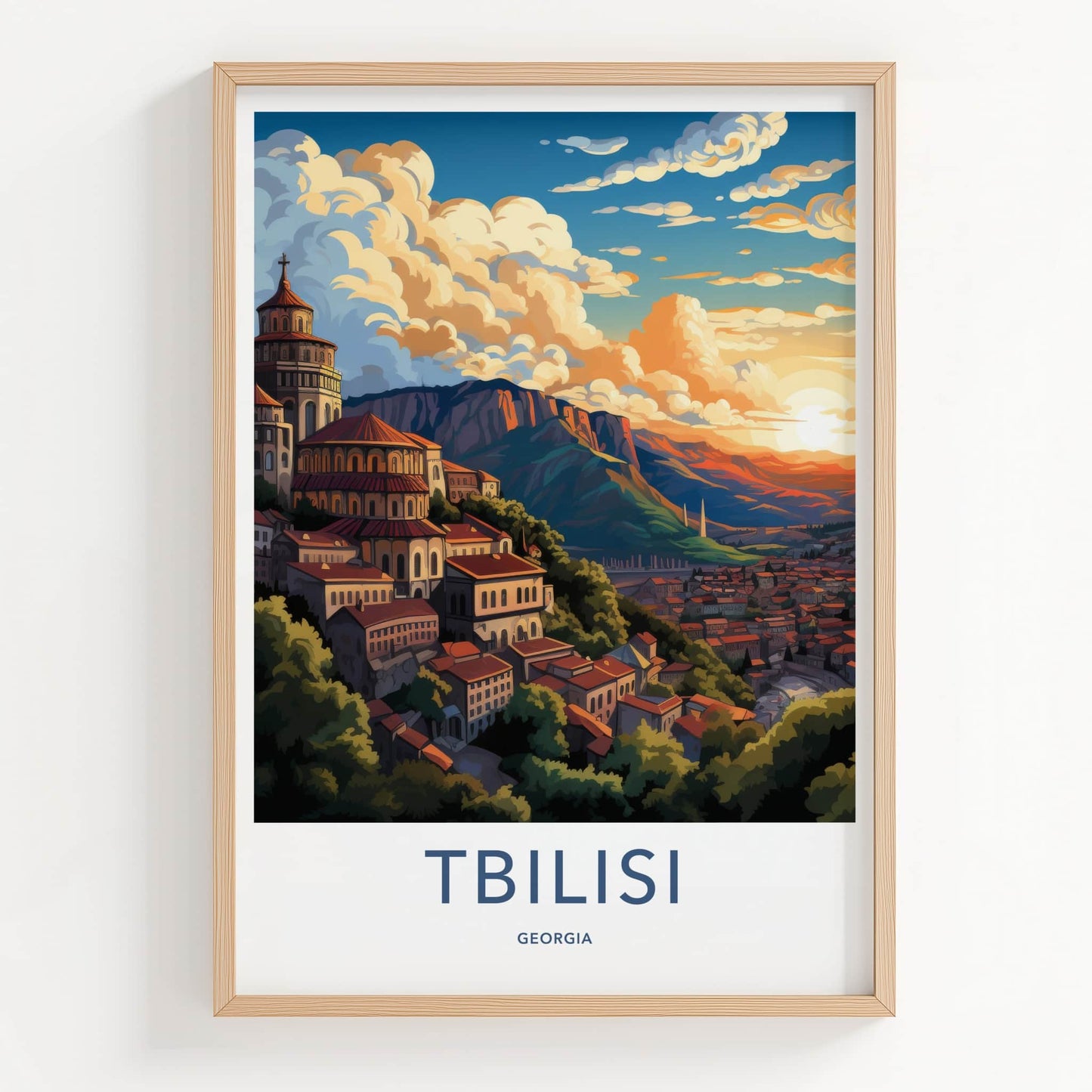 Tbilisi Poster - Georgia Travel Art - Historic City Panorama Home Decor