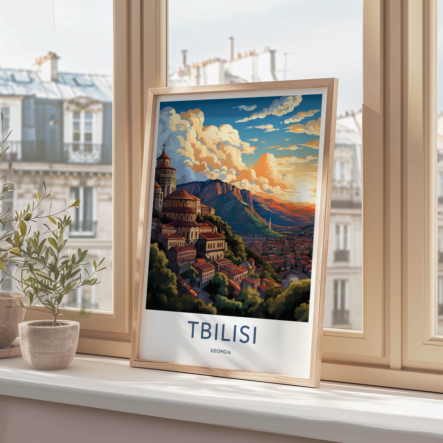 Tbilisi Poster - Georgia Travel Art - Historic City Panorama Home Decor