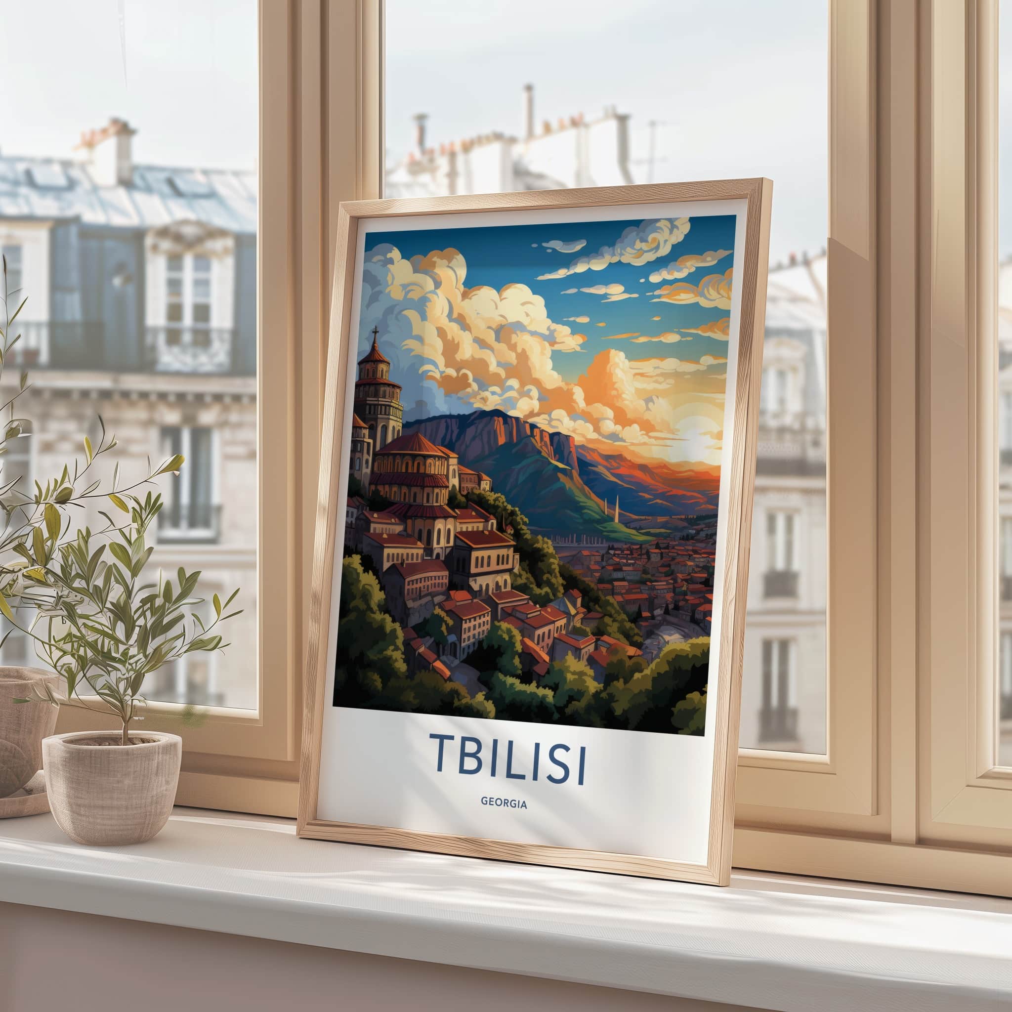 Tbilisi Poster - Georgia Travel Art - Historic City Panorama Home Decor