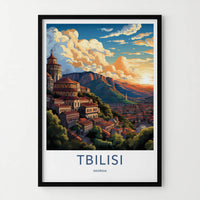 Tbilisi Poster - Georgia Travel Art - Historic City Panorama Home Decor