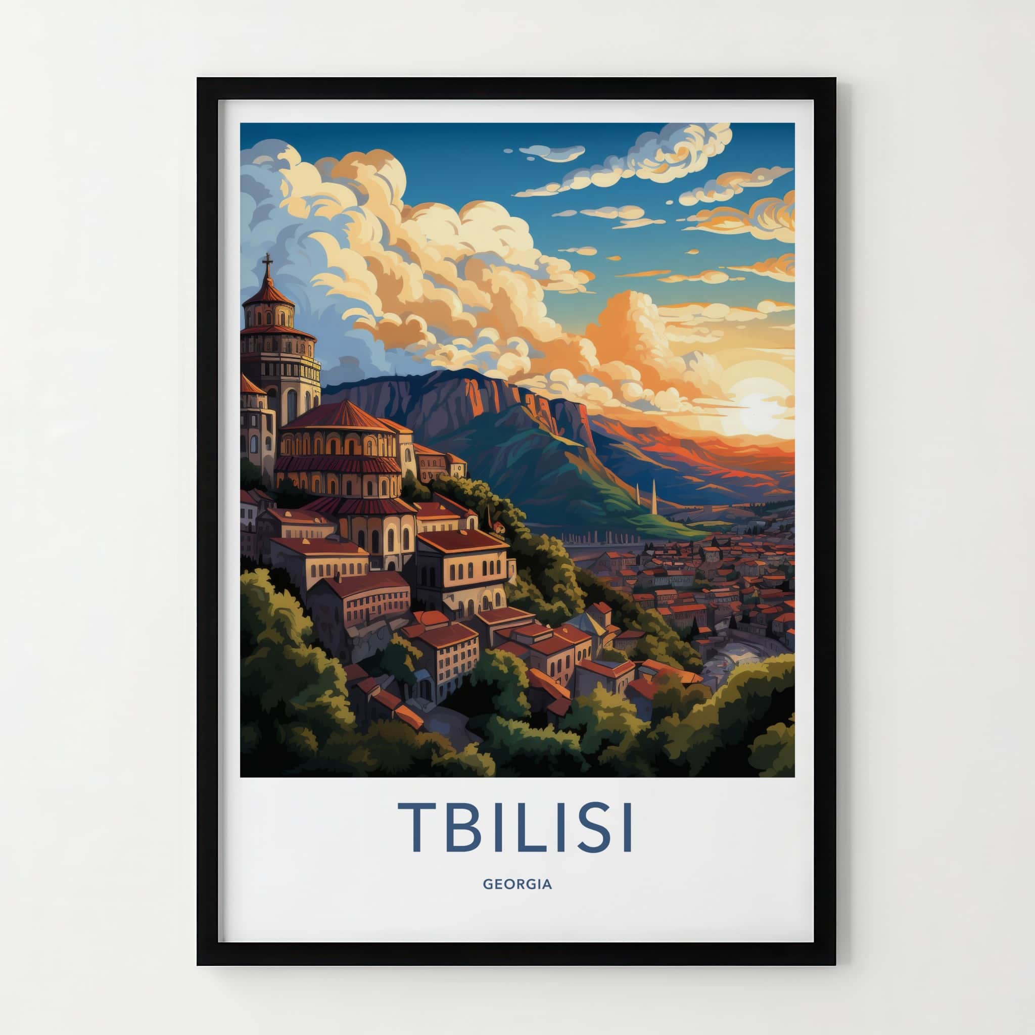 Tbilisi Poster - Georgia Travel Art - Historic City Panorama Home Decor