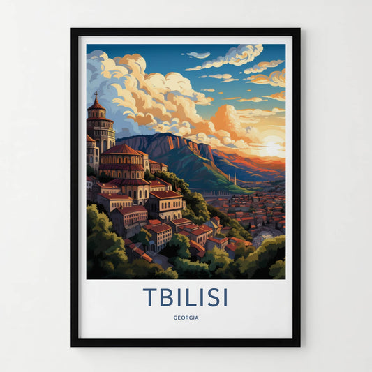 Tbilisi Poster - Georgia Travel Art - Historic City Panorama Home Decor