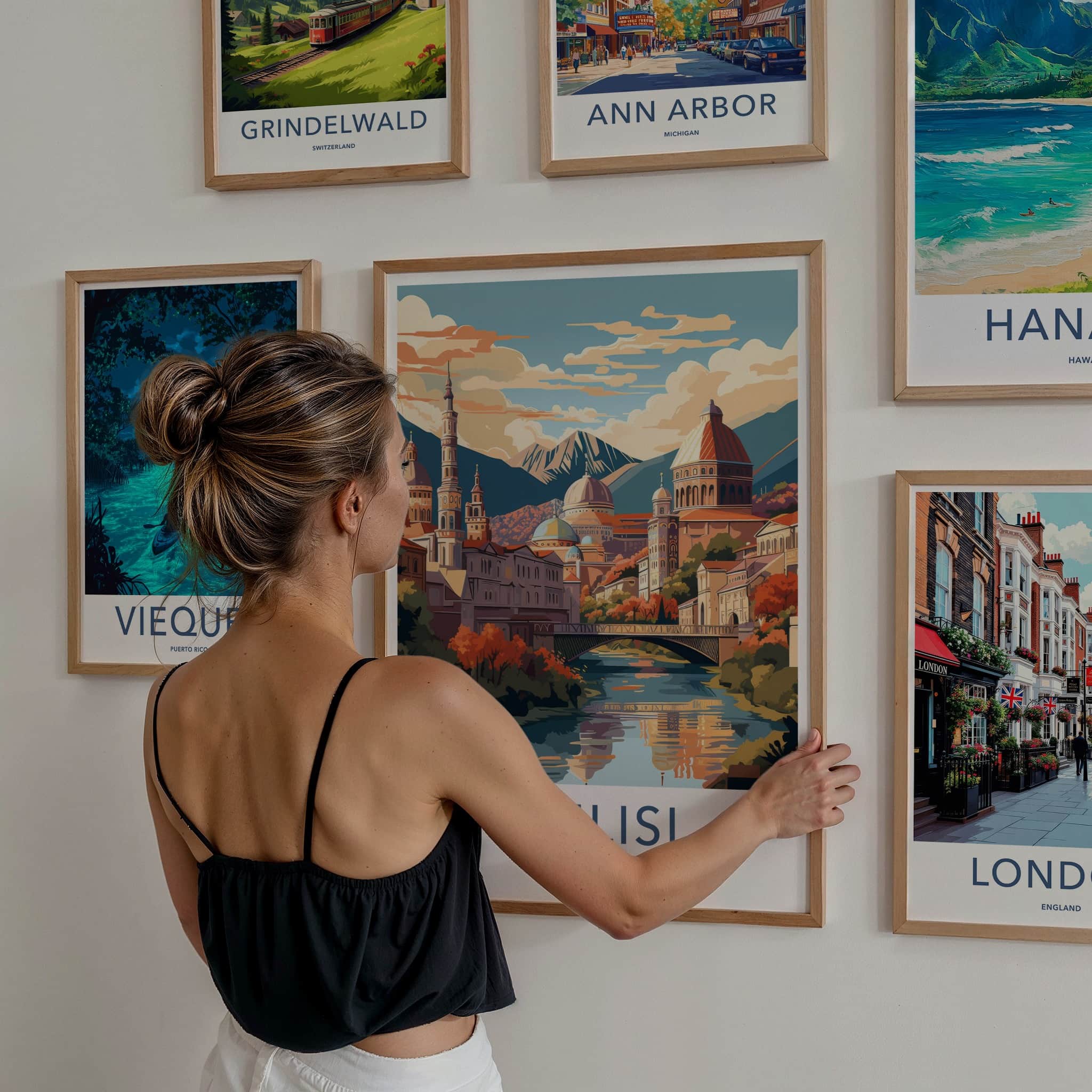 Tbilisi Poster - Georgia Travel Art - Historic City River Wall Decor