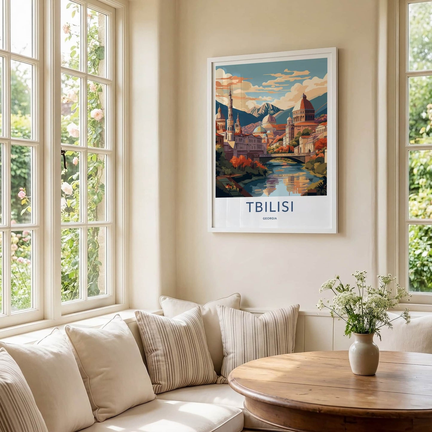 Tbilisi Poster - Georgia Travel Art - Historic City River Wall Decor