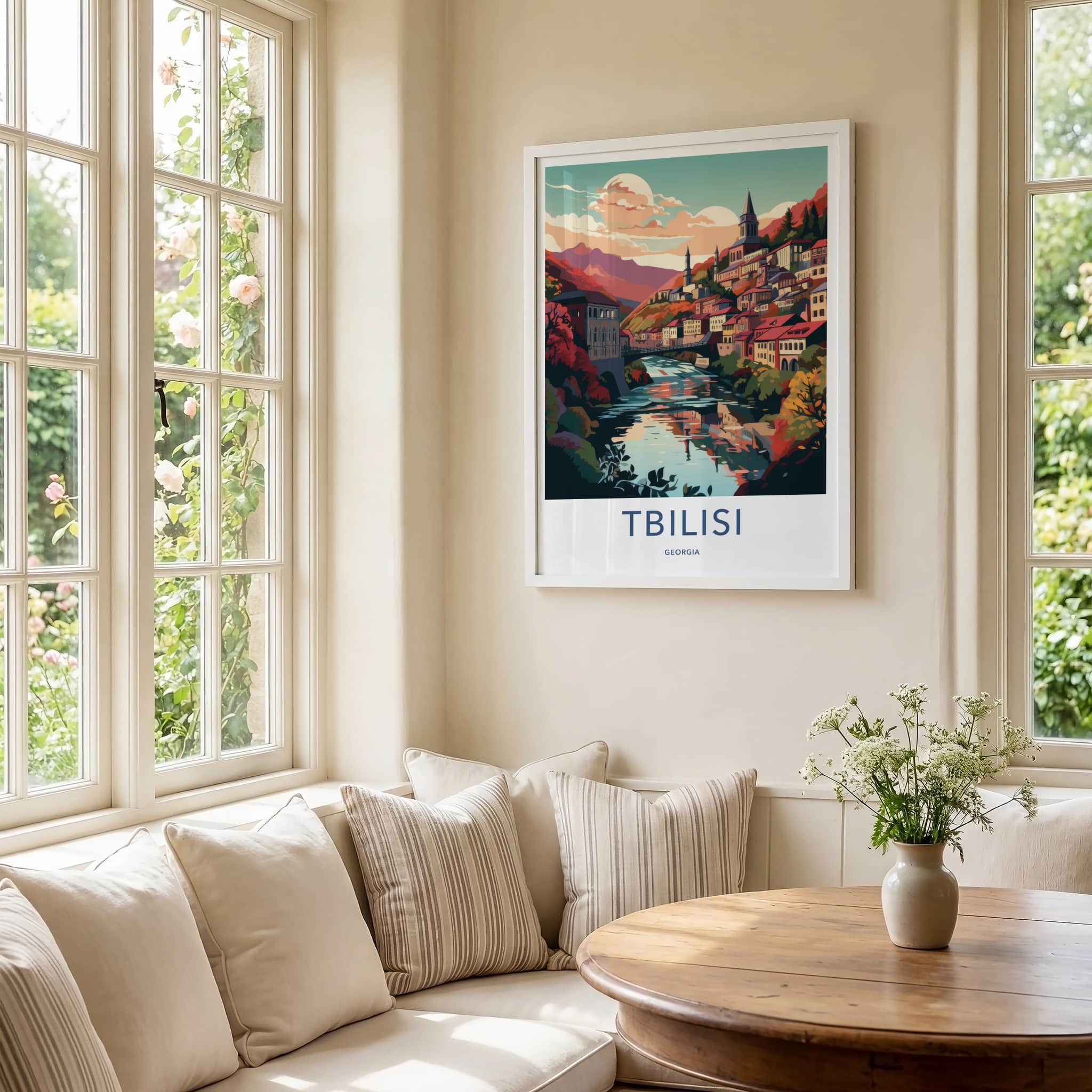 Tbilisi Poster - Georgia Wall Art - Colorful Valley River Home Decor