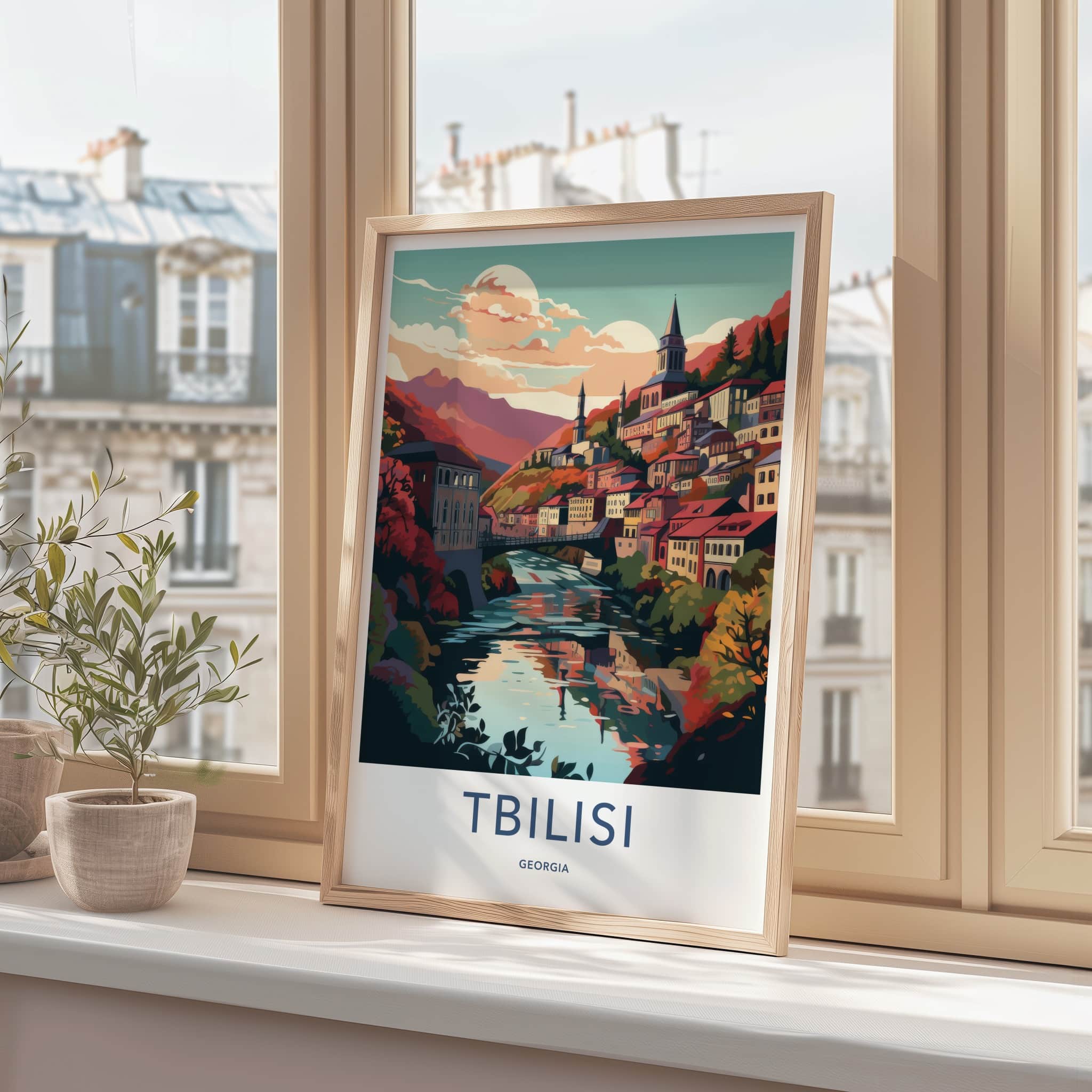 Tbilisi Poster - Georgia Wall Art - Colorful Valley River Home Decor