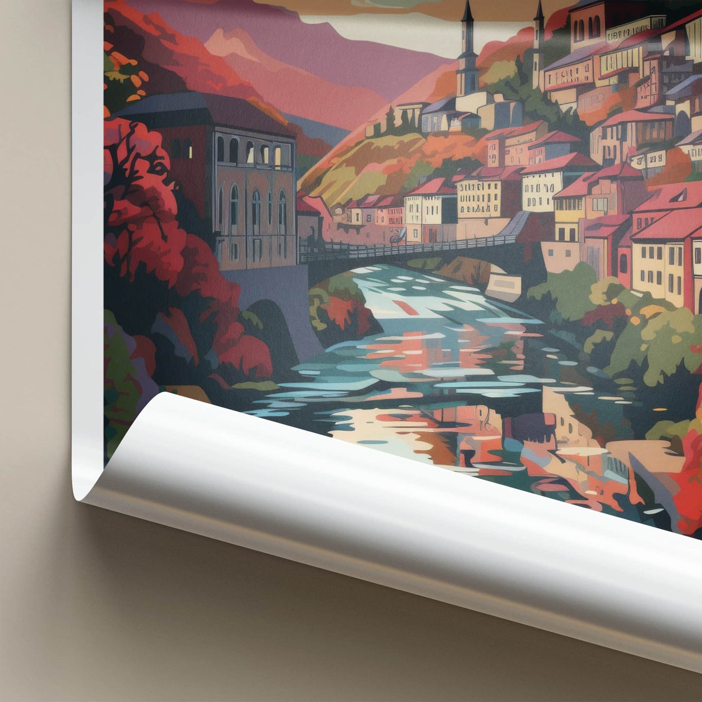 Tbilisi Poster - Georgia Wall Art - Colorful Valley River Home Decor
